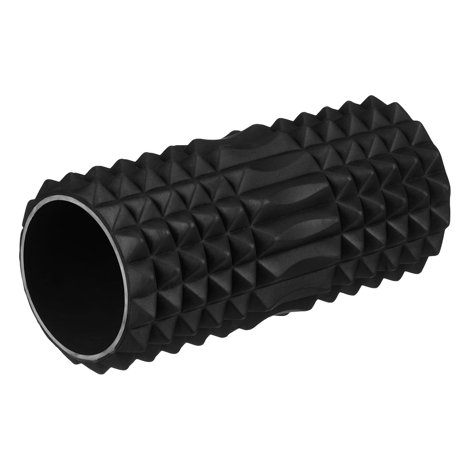 Amazon Brand - Symactive Grid Foam & Deep Tissue Foam Roller For Deep Tissue Massage, Exercise, Fitness, Back Pain, and Physiotherapy, (Black, 12'' x 5'', 33 cm)