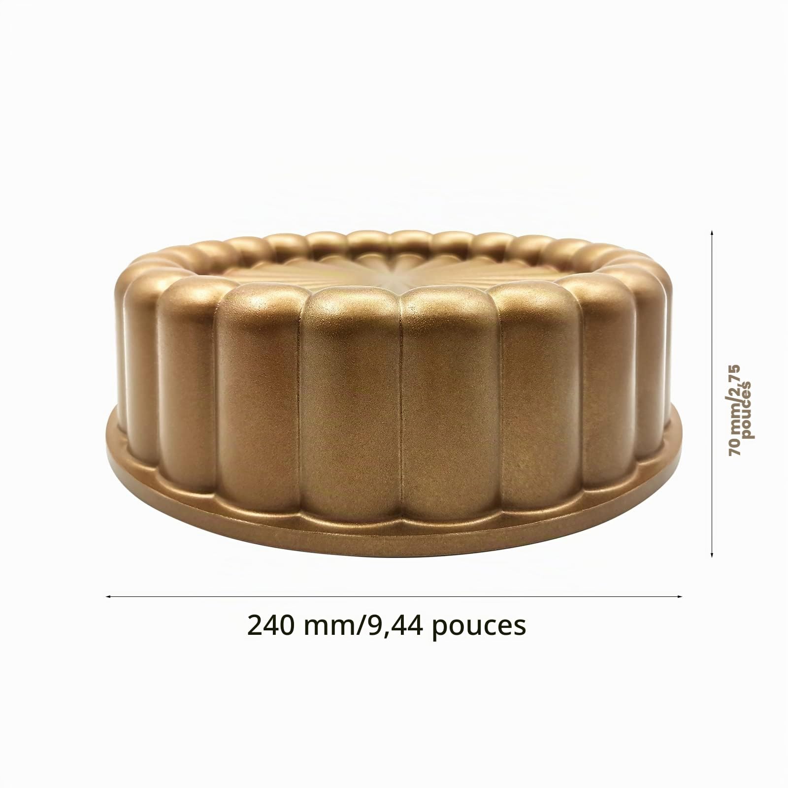 Moule à gâteau Charlotte de 22,9 cm en aluminium - Accessoires de cuisine - Décoration de Noël, mariage, Saint-Valentin - Moule à gâteau Charlotte 3D (forme de fleur)