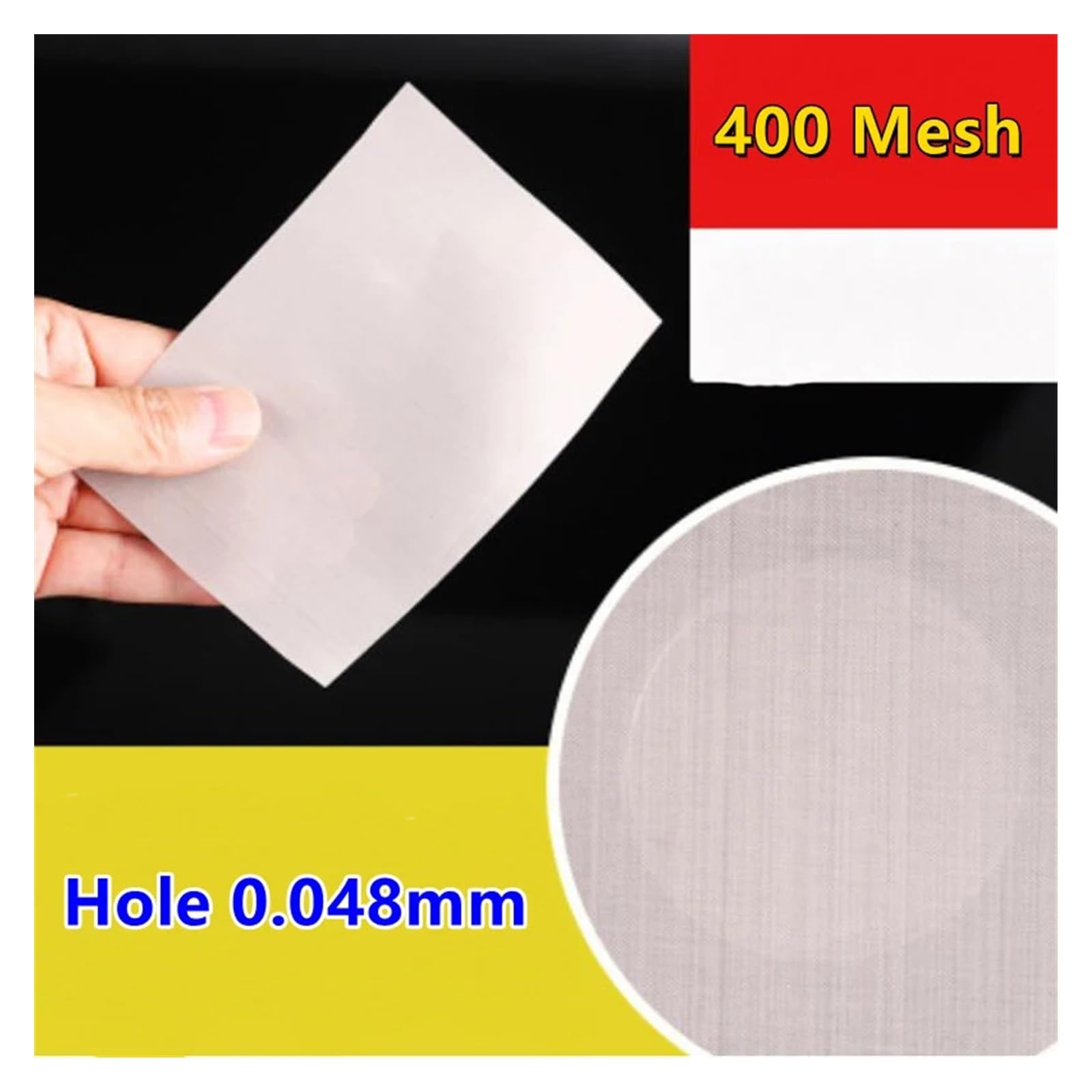 50x1000cm 400 Mesh 304 Filtro in Acciaio Inox Rete Durevole Tessuto Filo Schermo per Riparazione Metallica Filtrazione e Setacciatura Heavy Duty Mesh Sheet