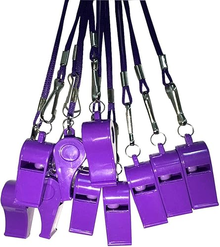 Vista 12 de 20 piezas de silbatos fuertes de plástico con cordón para entrenadores árbitros baloncesto fútbol deportes entrenamiento evento salvavidas Verde