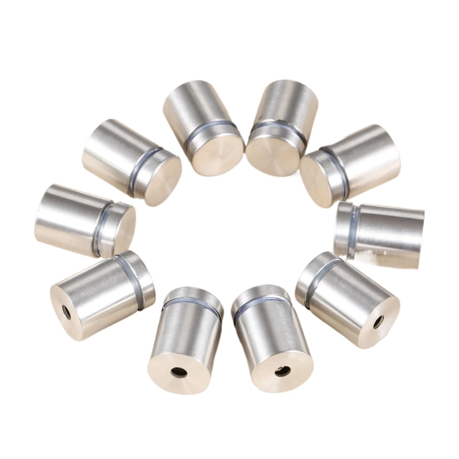 Puaisjn Silver Aluminum Standoff Fixings, Stainless Steel Frameless Standoff Clamps, Pack Of 20, Glass Signs, 19X25mm