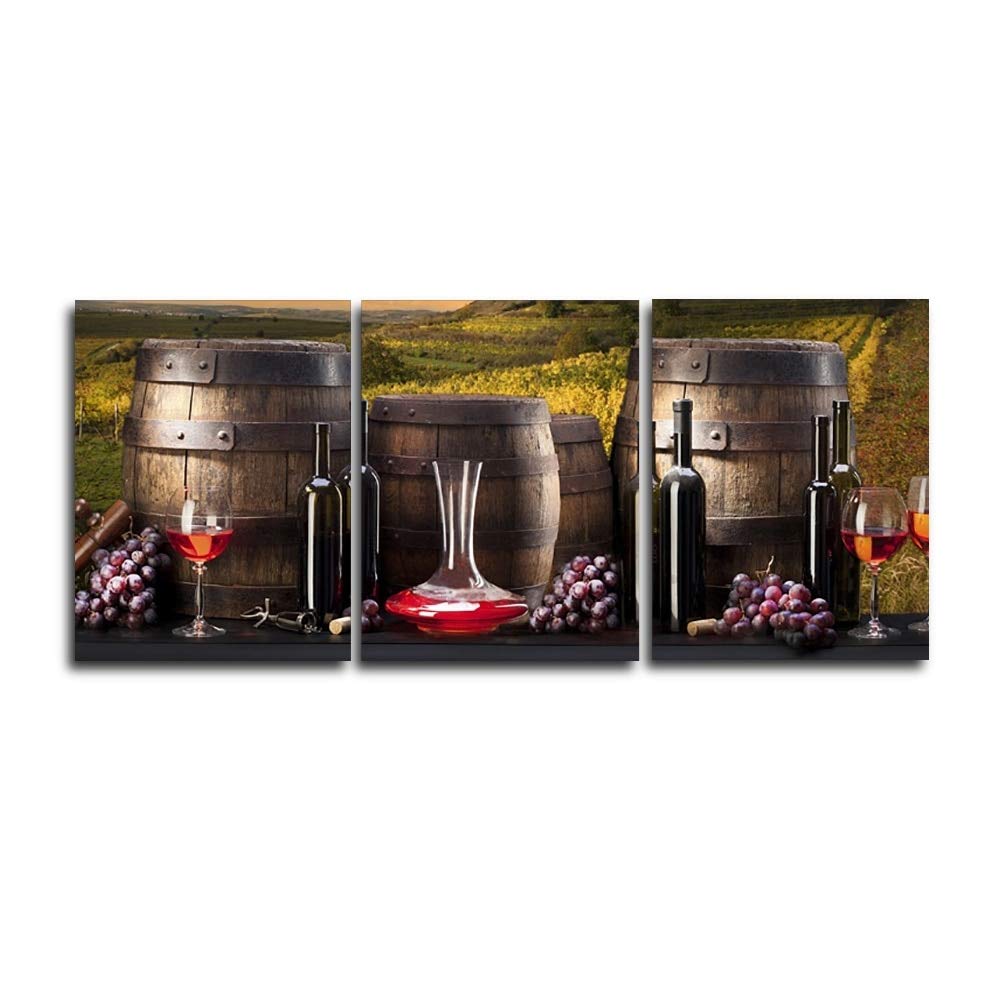 Peinture calligraphie de salon haut de gamme avec motif triptyque de vin