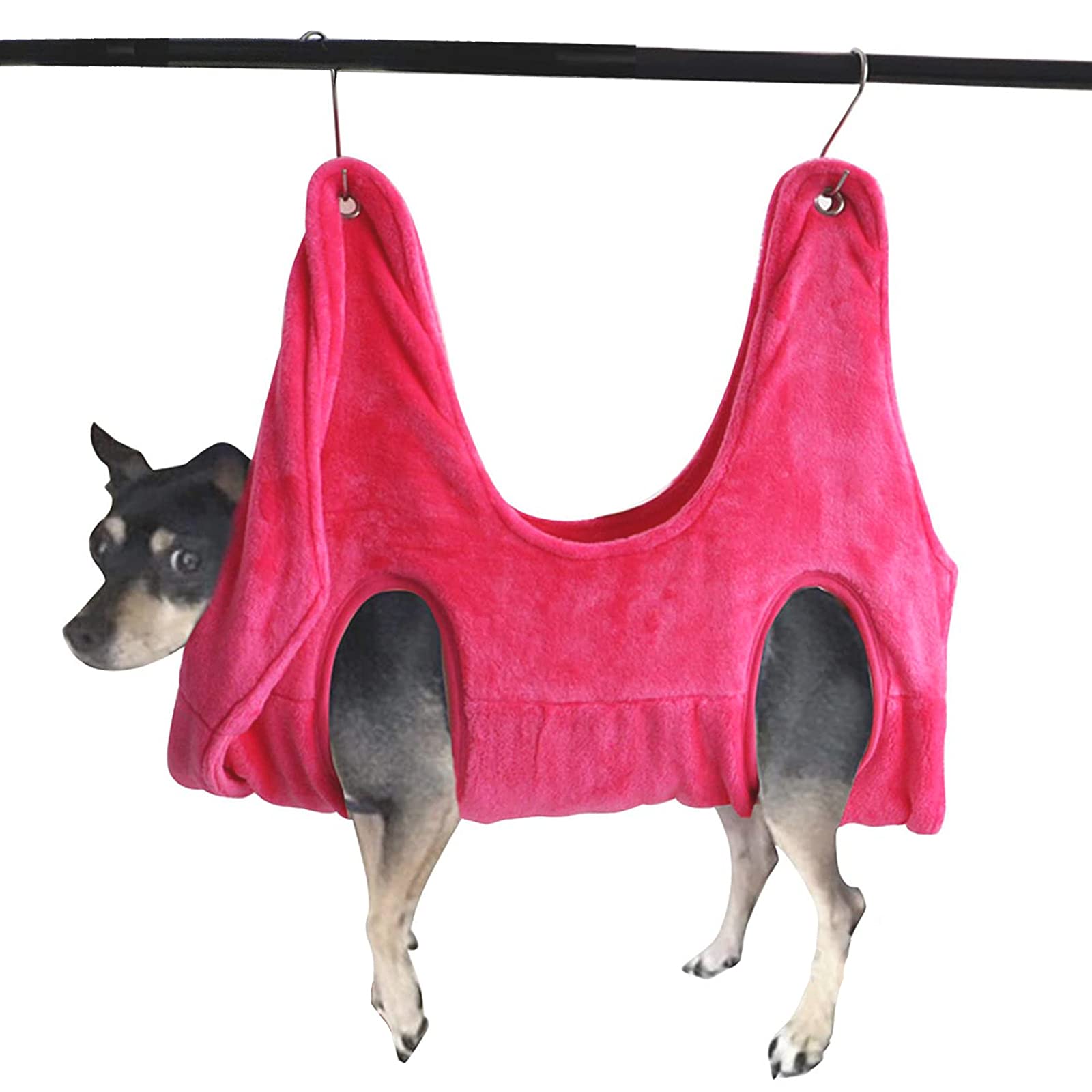 Cat Dog Hammock Helper, Microfiber pet Grooming Hammock Restraint Bag, Pet Bath Towel Drying Towel, Help The Beloved pet to wash, Groom and Trim The Nails (M, Pink)