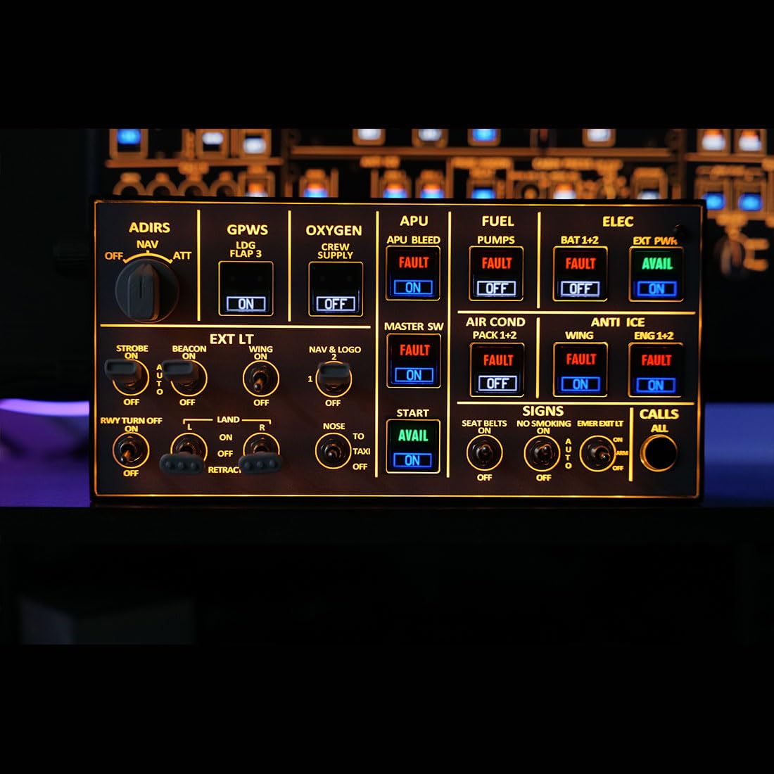 A106Pro A32X Panneau de simulateur de vol OVH léger pour MSFS 2020/24 - Compatible FENIX/FBW, Plug-and-Play, cockpit Windows Home, édition rétroéclairée