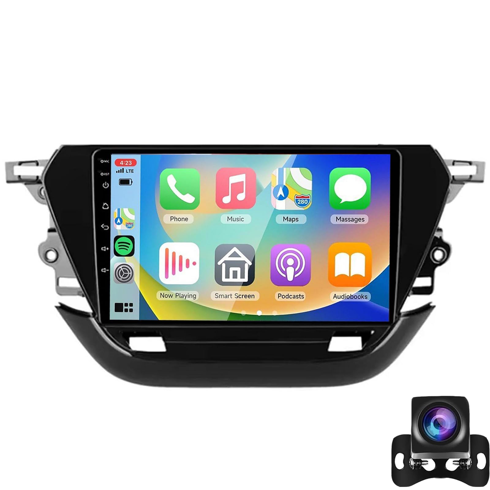 Dcoiek Car Radio For O-pel Corsa F 2019-2023 Wireless/wired CarPlay Android Auto With 9" IPS Touchscreen GPS Navigation DSP Mirror Link Integrated FM Radio And Reversing Camera(Color:WIFI 1G+32G)