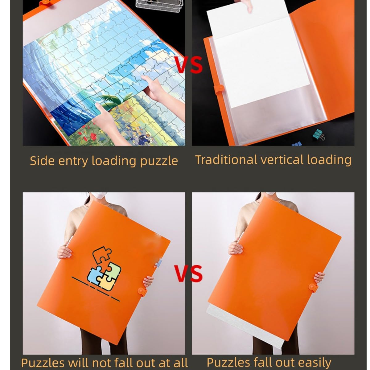 Puzzle Aufbewahrung,Puzzle Mappe 1000 Teile, Mit 20 transparente Taschen, Tragbar, Staubdicht und Schmutzabweisend, Puzzle Liebhaber Geschenke (Blau)