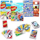 Ultimate Super Mario UNO Cards Set - Bundle with 2 Decks of Video Game UNO Cards for Kids Plus Stickers, More | Super Mario Bros Activities for Kids, Family Game Night