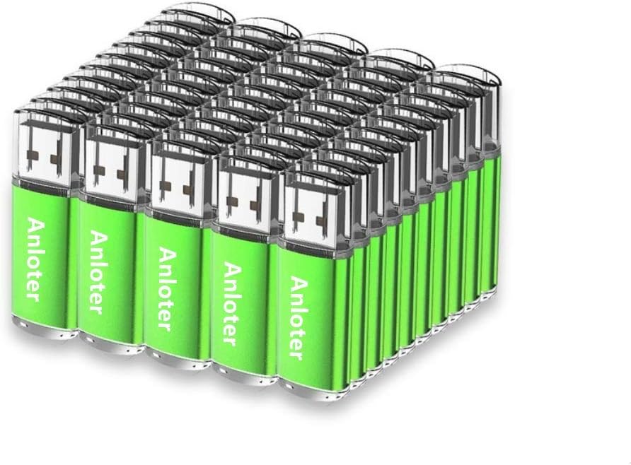 50pcs USB Flash Drive Memory Flash Stick Pen Drive Thumb Storage for Computer Laptop Mac Tablet Gift (128MB, Green)