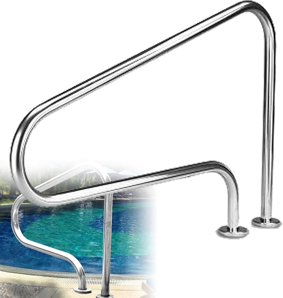Swimming Pool Safety Hand Rail Pool Handrail Handle Grab Rails Swimming Easy Mount Hand Rail Pool Safety Handrails, Easy Mount Hand Grab Rail, Stainless Steel Swimming Pool Stair Rail