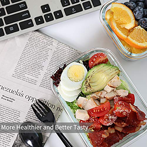 Bayco 10 Pack Glass Meal Prep Containers, Glass Food Storage Containers With Lids, Airtight Glass Lunch Bento Boxes, Bpa-Free & Leak Proof (10 Lids & 10 Containers) #TOP6