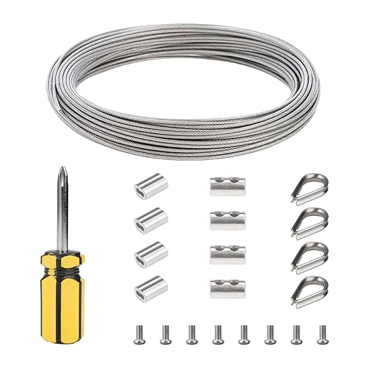 Cavo In Acciaio Inox 2mm X 15m Con Tenditore | Per Piante Rampicanti, Luci E Stendibiancheria