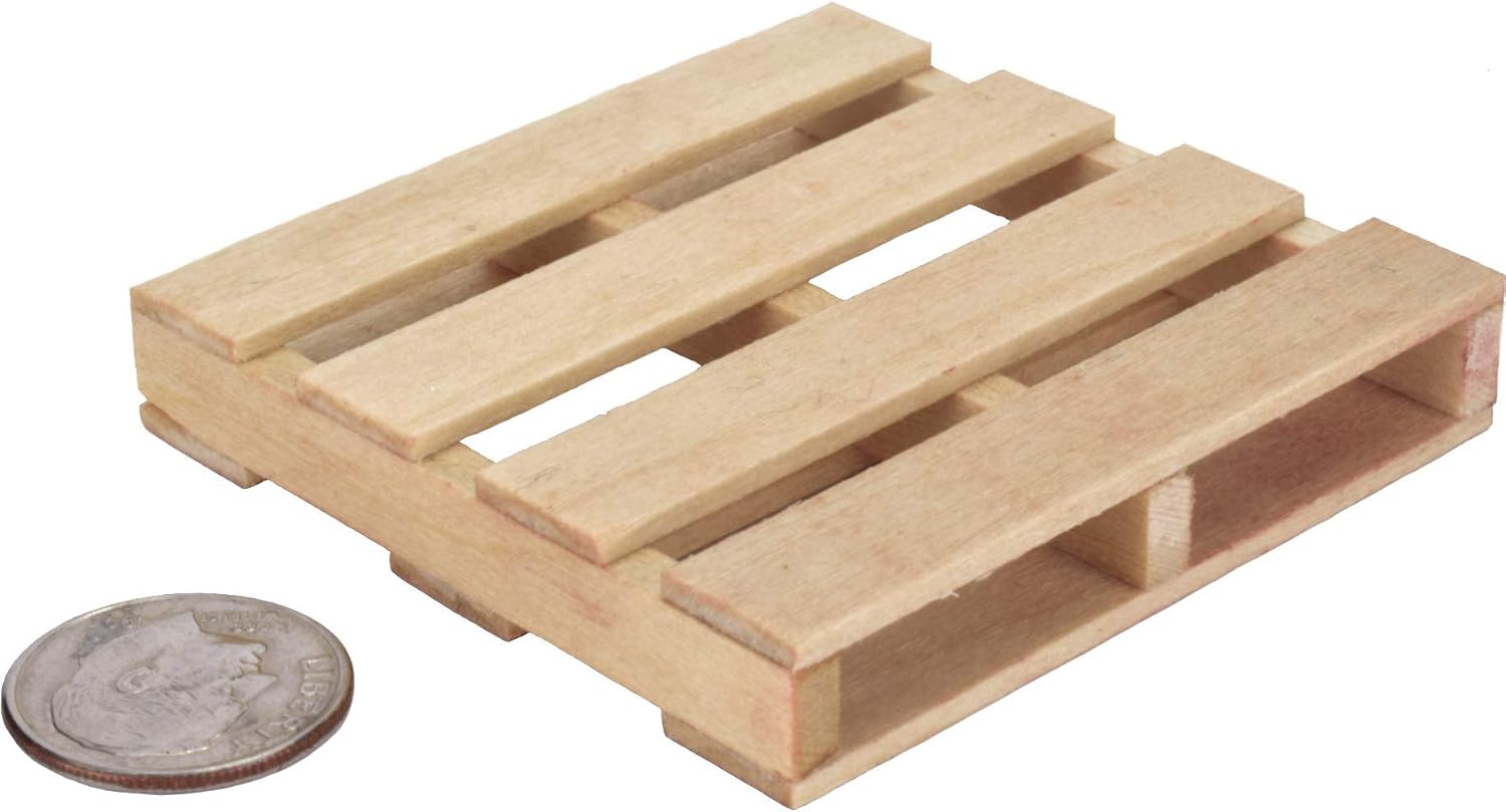 Acacia Grove Mini Red Bricks with Pallet, for Under 8 years old, 100 Pack, 1/12 Scale