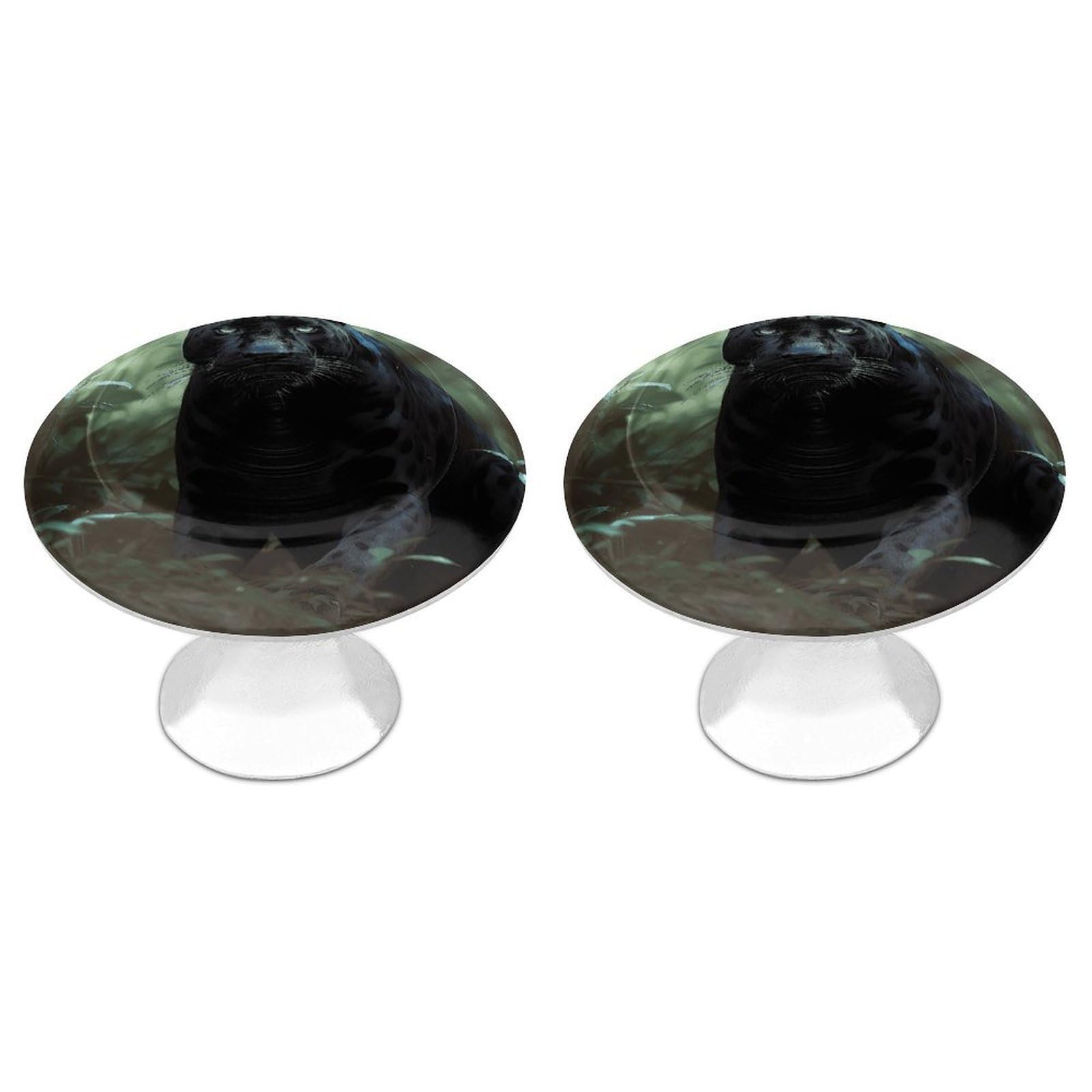 FekiLoot Forest Panther Cabinet Knobs Simple Drawer Handles Aluminum Alloy Kitchen Pulls Round Cabinet Door Knobs with Screw Door Hardware for Dresser Cabinets 2 Pack