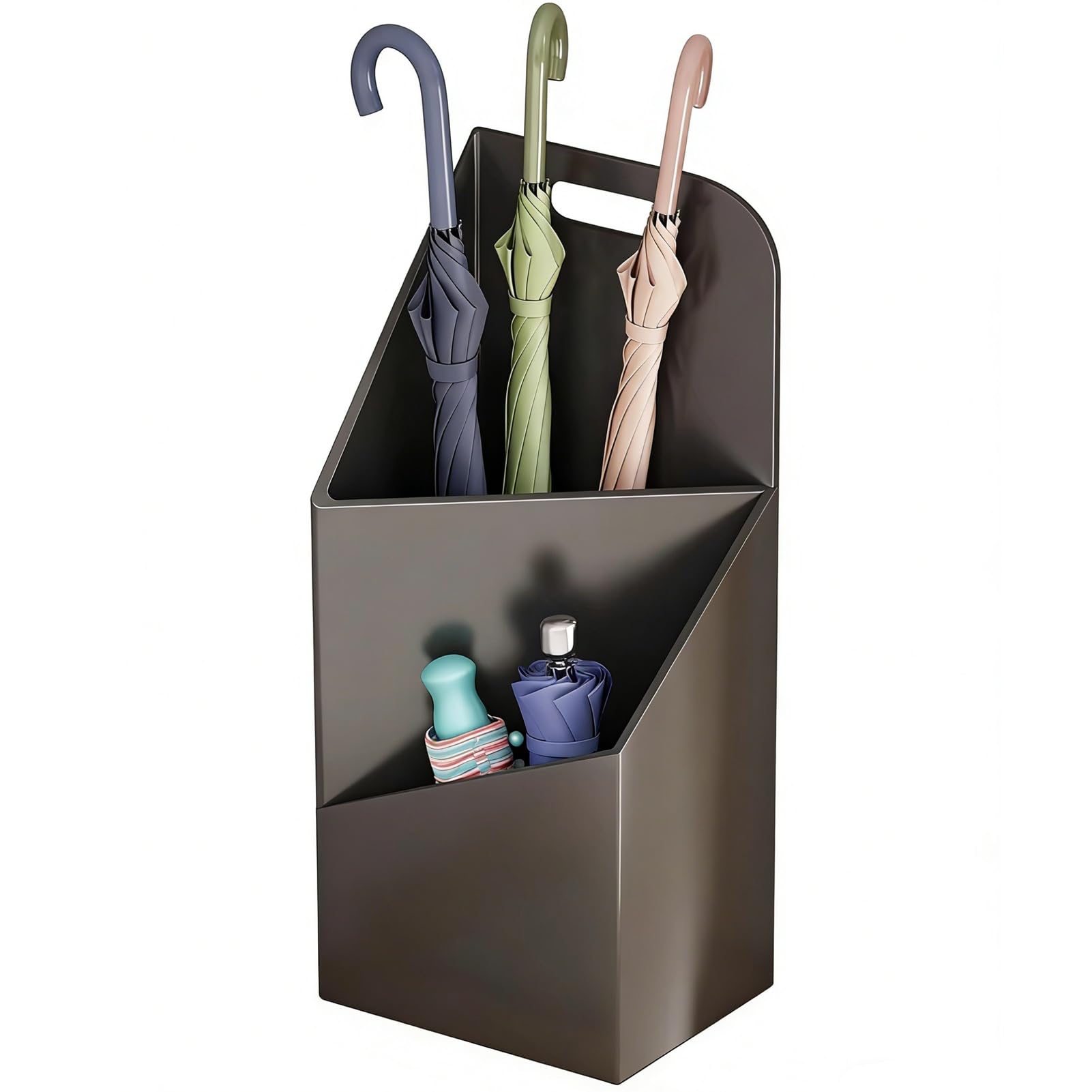 WXPGFEQ Large Geometric Metal Umbrella Stand, Sturdy 1-Piece Rack Holder for Hallway Entryway, Rustproof Collectible Bin for Wet Umbrellas