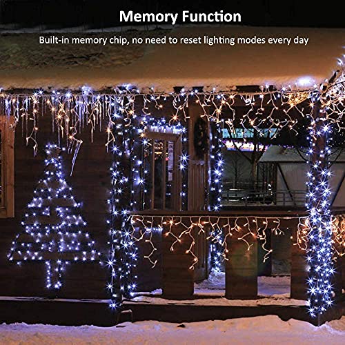 PhilzOps Lichtsnoer voor buiten, 15 m, 100 leds, 8 modi, waterdicht, voor binnen en buiten, tuin, balkon, leuning, decoratie, koud wit - Image 6