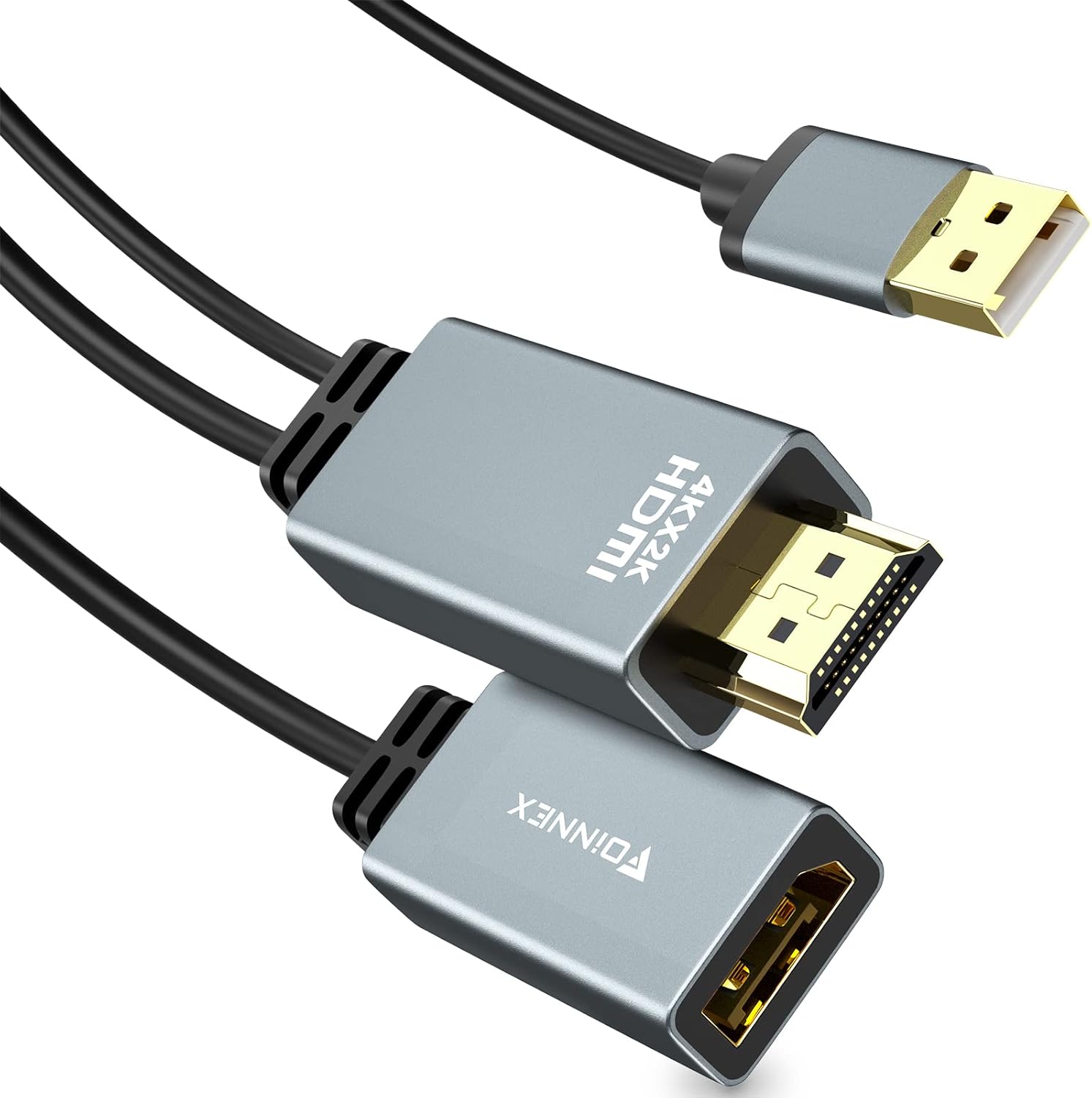 FOINNEX Aluminium HDMI to DisplayPort Adapter, Not DP to
