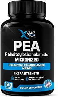 Palmitoylethanolamide Pea Supplement 600 mg | Micronized Pea 99% Highly Purified and Bioavailable | Made in USA | Supplement for Men and Women - 120 Capsules