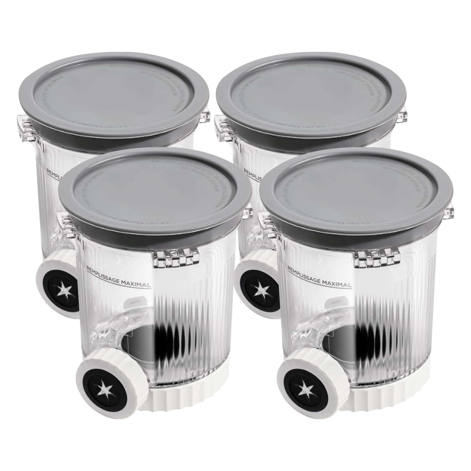Juego de 4 recipientes para helados, 480 ml, para helados