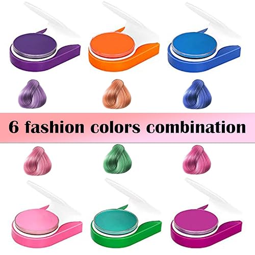 Miniatura 7 de Maydear Juego de 10 colores de tiza para el cabello para niñas, juego de peine de tiza lavable, tinte temporal para niños, Navidad, cesta de Pascua,