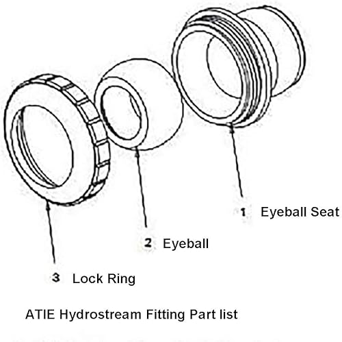 Miniatura 3 de ATIE Pool Spa SP1421D - Accesorio direccional Hydrostream Jet Insider con globo ocular de apertura de 34 pulgadas y deslizamiento de 1-12 pulgadas,