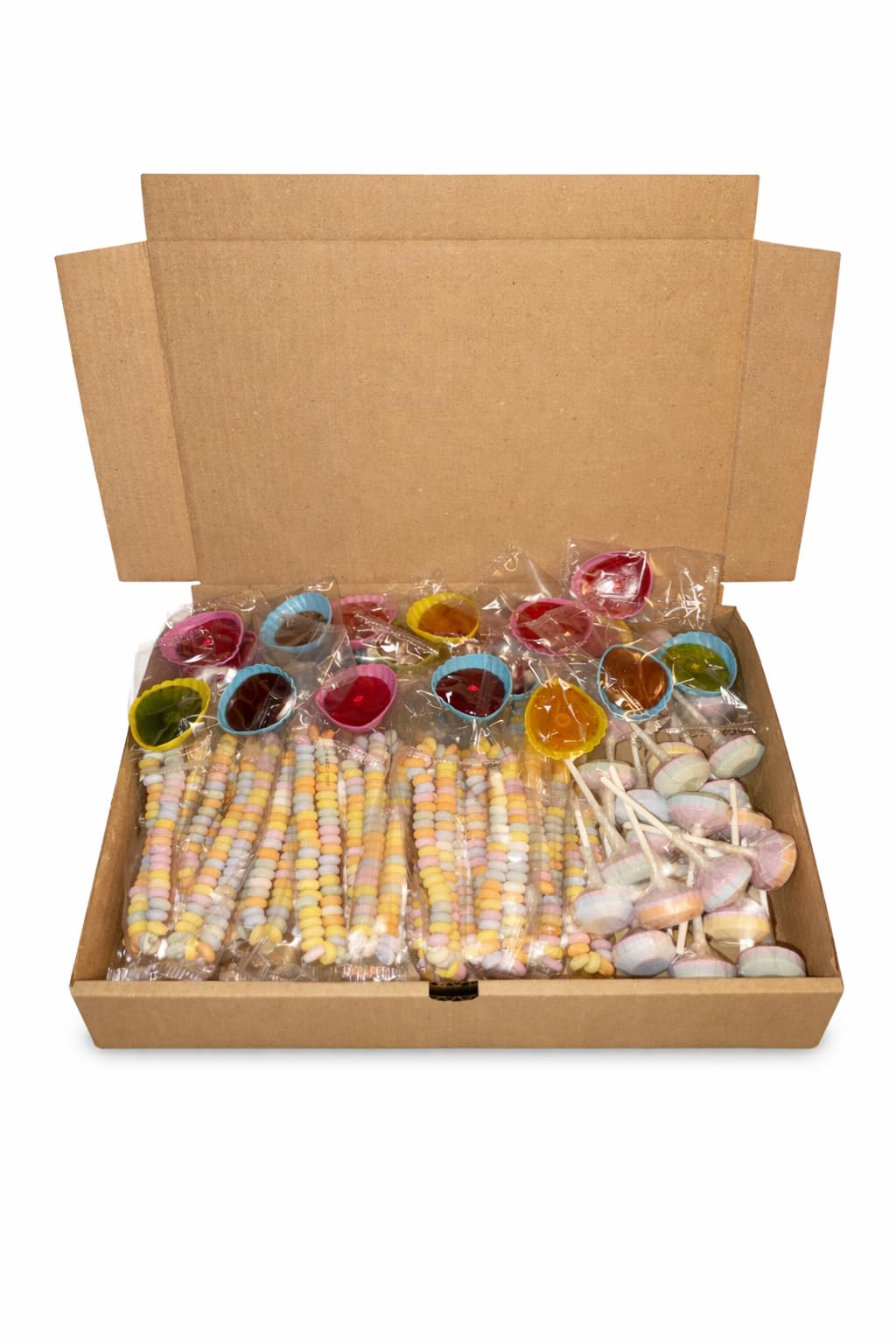 Assortiment de confiseries rétro - Box à bonbons rétro - 20 bonbons colliers - 20 bonbons roudoudous - 20 sucettes lollies - 60pièces