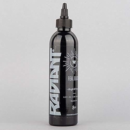 Radiant Colors - Tinta de contorno de tatuaje negro real 8oz