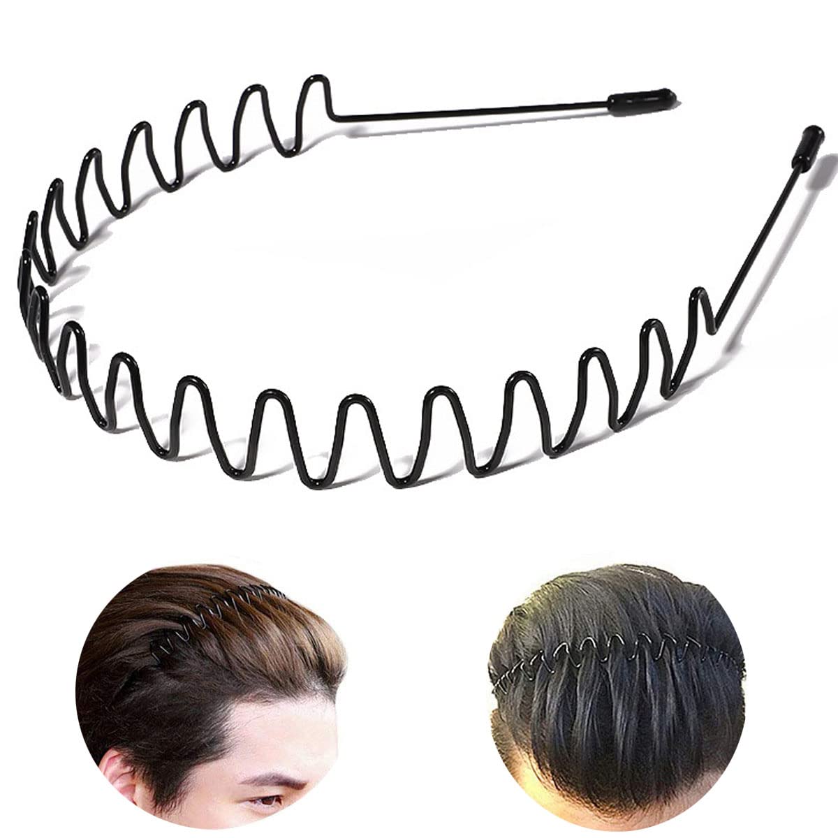 Amazon.com : Hair Bands Men Metel Headband for Women's Hair Wavy Zig Zag  Headband Fashion Boys Hair Holder : Beauty & Personal Care