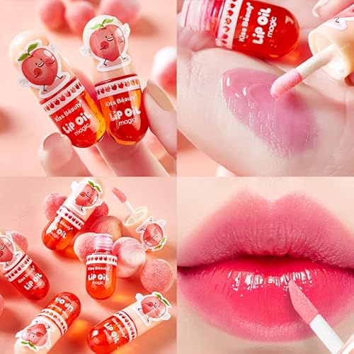 Mrettick 3Packs Hydrating Lip Oil Temperature Color Changing Lip Oil Plumping Lip Gloss Moisturizing Lip Oil Tinted For Lip Care And Dry Lip #TOP1