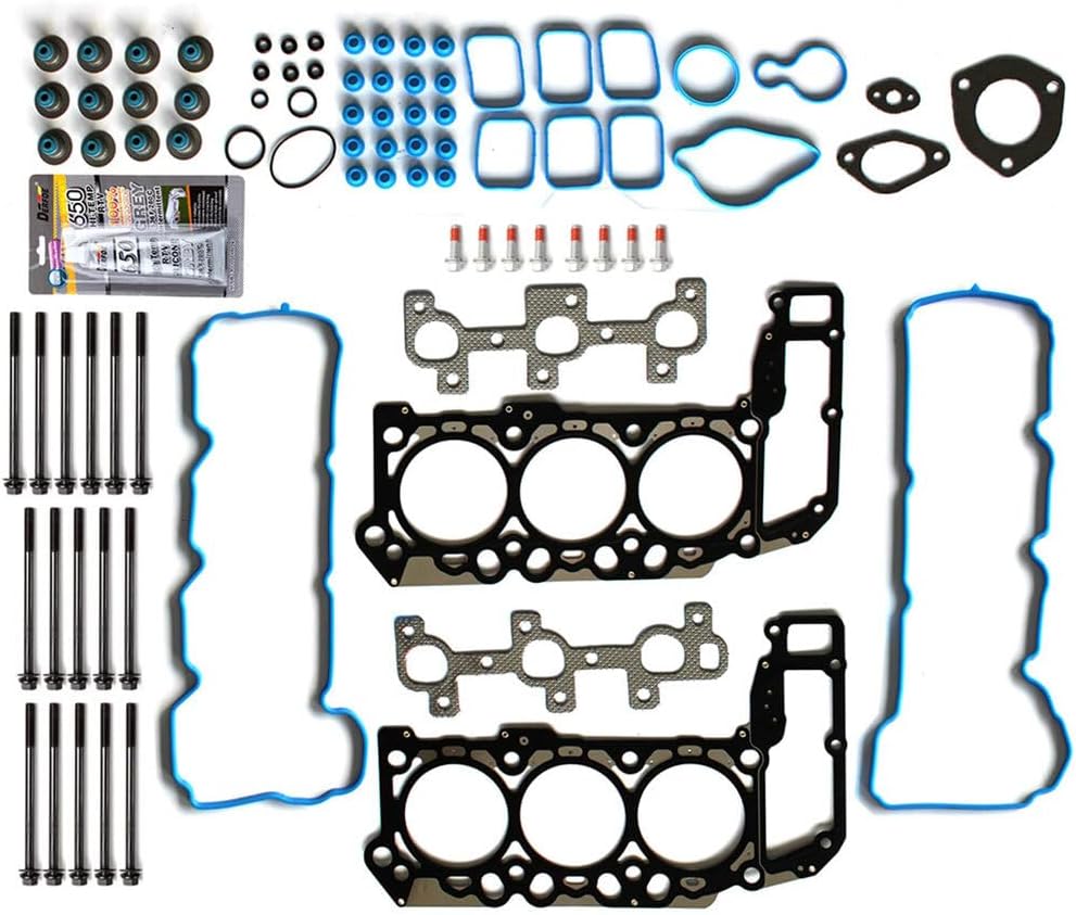 Cylinder Head Gasket Set W/Head Bolts Fit for Dodge Dakota 3.7L,for Jeep Commander 3.7L,for Mitsubishi Raider 3.7L,for Ram 1500 3.7L OE Replacement HS26229PT-1,HS54250A