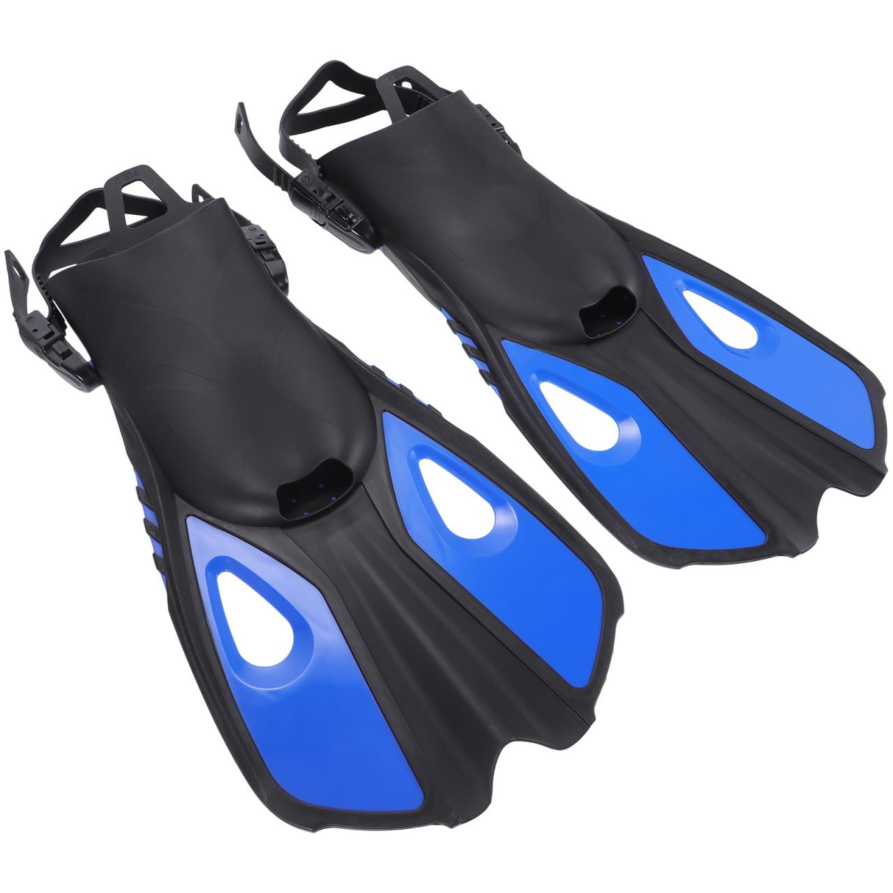 ibasenice Aletas de Natación para Hombres, Aleta de Snorkel de Talón Abierto, Goma, Ajustables, Azul, para Natación y Buceo, Principiantes y Mujeres