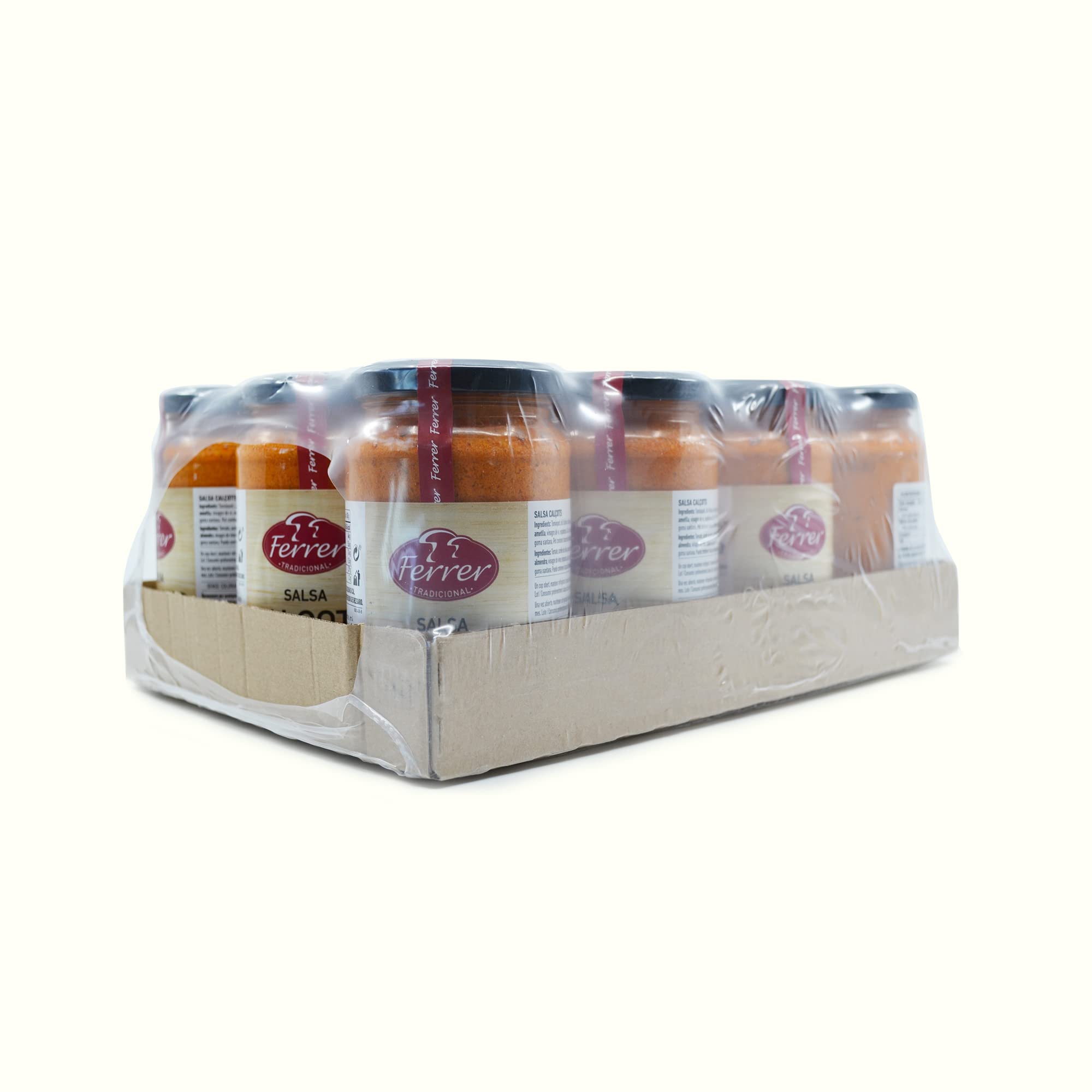 Ferrer - Pack de 12 unidades | Salsa de calçots | Salsa para calçots| Auténtica salsa calçots | Calçotada| Calçots en casa | 320 g