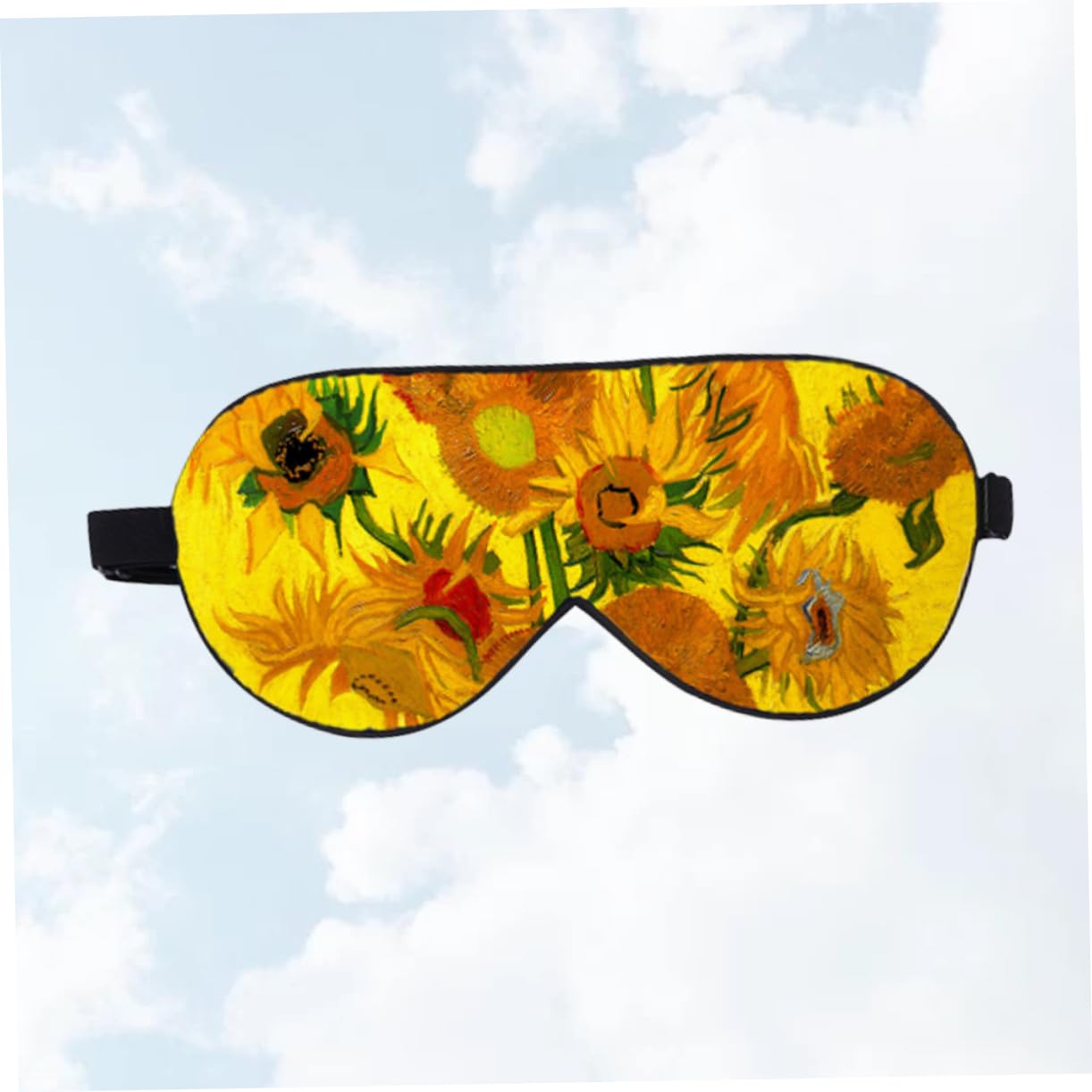 SOLUSTRE 3stücke Sunflower Pattern Doppel-lagen Seiden Schlafmaske Bequeme Augenbinde Für Ungestörten Schlaf Für Und Zuhause Leicht Und Atmungsaktiv Blockiert Licht