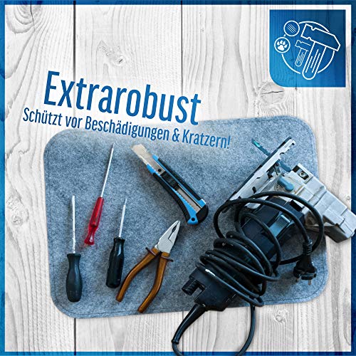 HomeProtect® | Schmutzfangmatte - SUPERDÜNN 2 mm, Selbstklebende Fußmatte, Schuhmatte, Fußabstreifer, Sauberlaufmatte, Montagematte, rutschsicher - waschbar - grau, versch. Grössen (48 x 70)