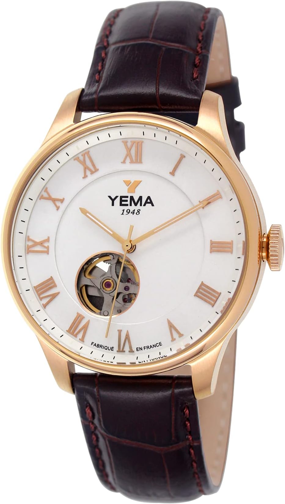 YEMA Men's Automatic Analogue Open Heart Watch with Roman Numerals YEAU 027
