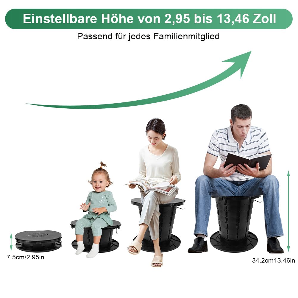Ejoyous Campingtoilette, Faltbar Camping Toiletten Trockentoilette Höhenverstellbar Mobile Toilette Campingklo für Boot Autofahrten Strand Erwachsene und Kinder