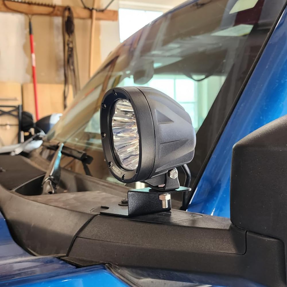Bronco A-Pillar Light Mount Bracket - Lower Windshield Hinge Mounting Accessory for LED Ditch Light Bar & Off-Road Cube Pods Holder (Signal)