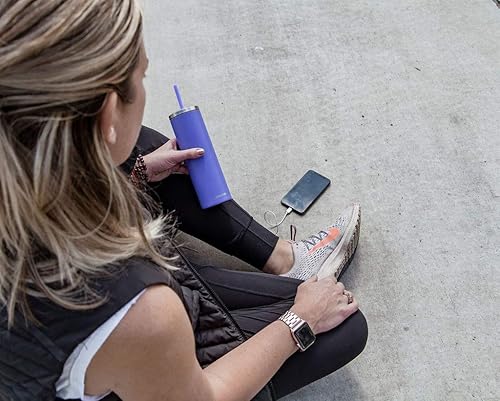 Miniatura 5 de Vaso de acero inoxidable con tapa y pajita reutilizable, 16 oz (varios colores)