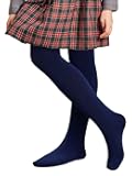 Kids Girls School Dress Cotton Tights Black White Navy Blue Burgundy