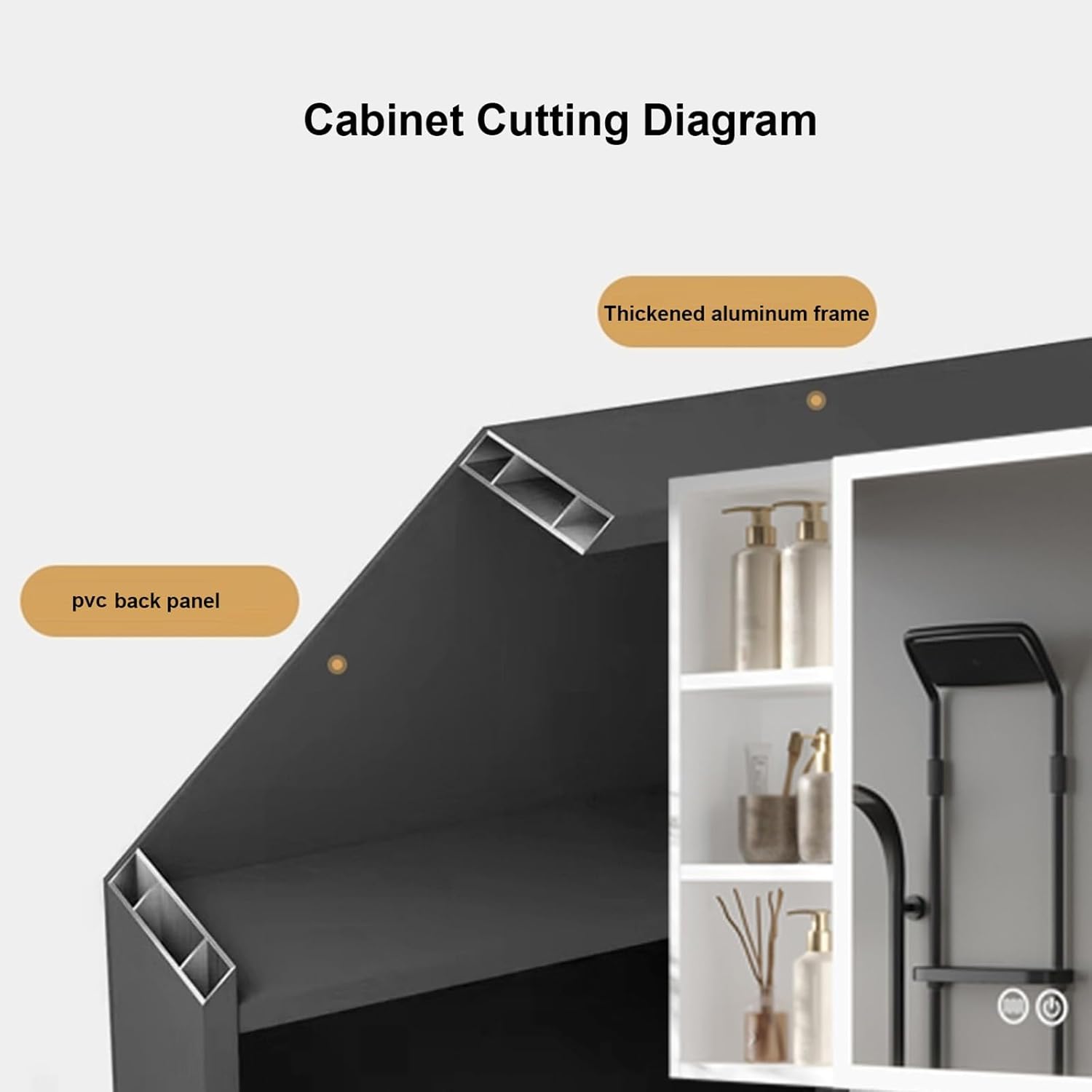 Dual Touch Smart Bathroom Mirror Bathroom Mirror Cabinet Fog Mirror Cabinet Wall Mounted Storage Cabinet Aluminum Storage Cabinet with Mirror Smart Beauty Mirror Cabinet(White,80cm)