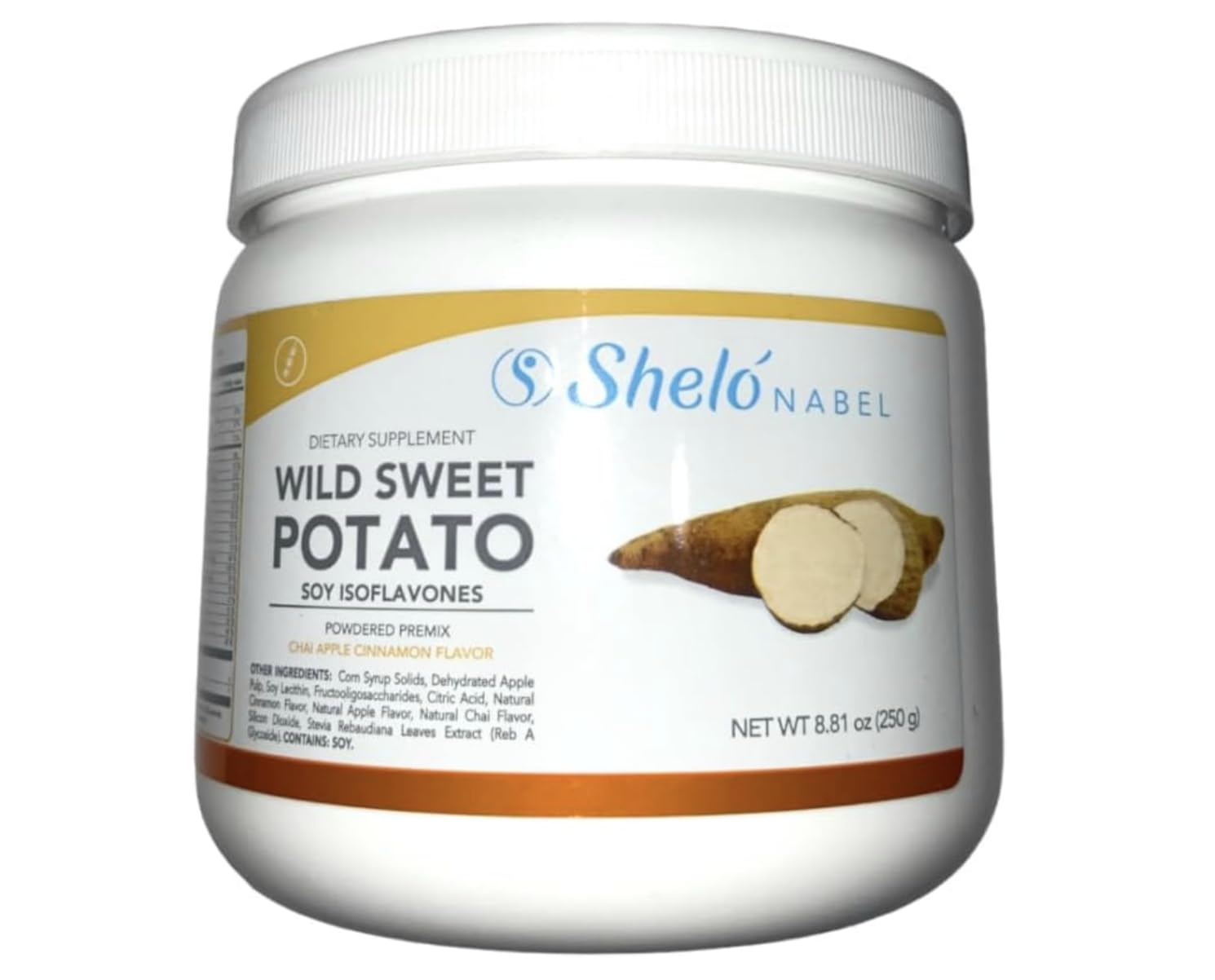 Sheló NABEL Wild Sweet Potato Powdered premix chai Apple Cinnamon Flavor Bottle with 250G - 8.81 OZ