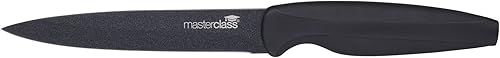 Miniatura 6 de MasterClass Agudo - Juego de cuchillos de acero inoxidable antiadherentes de 5 piezas y bloque magnético para cuchillos, color negro