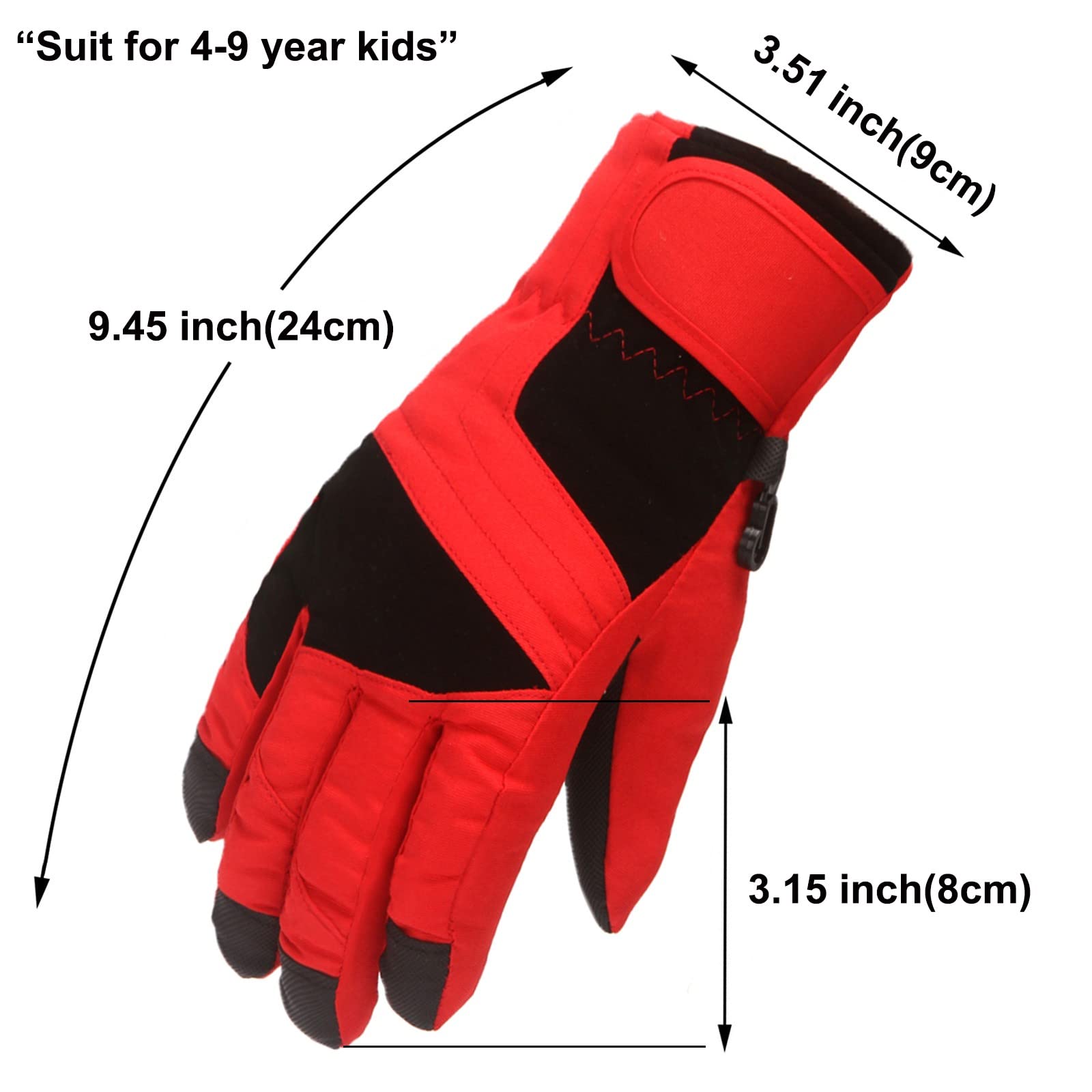 Gants D'hiver En Polaire Pour Enfants 3-6 Ans - Coupe-vent, Chauds - Pour Ski, Jeux En Extérieur - 10