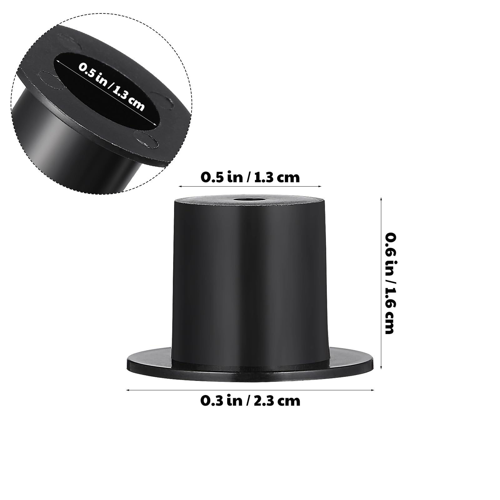 50 Mini Sombreros de Copa Negros de Plástico para Adornos de Muñecos y Accesorios DIY en Fiestas Navideñas, Diseño Liviano y Adorable
