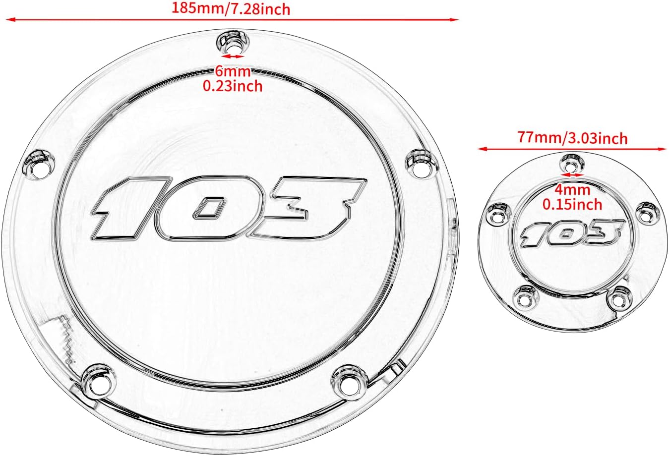 Derby Cover Timing Cover Set 5-Hole Engine Protector Fit for Harley Twin Cam Dyna Softail Touring Road King Electra Glide Street Glide Road Glide Tri Glide 1999-2017 (Chrome-1)