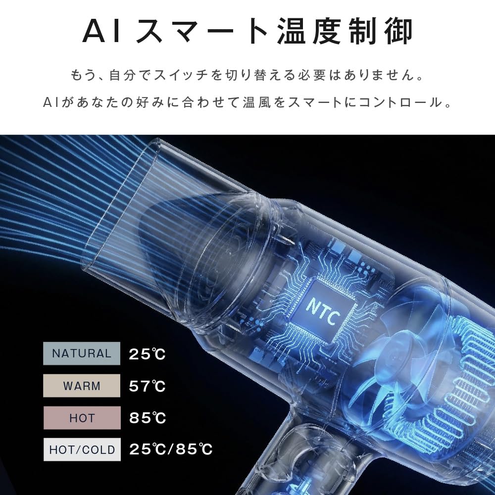 Amazon | ドライヤー 1200W大風量 速乾 【2026年革新モデル】 温冷風