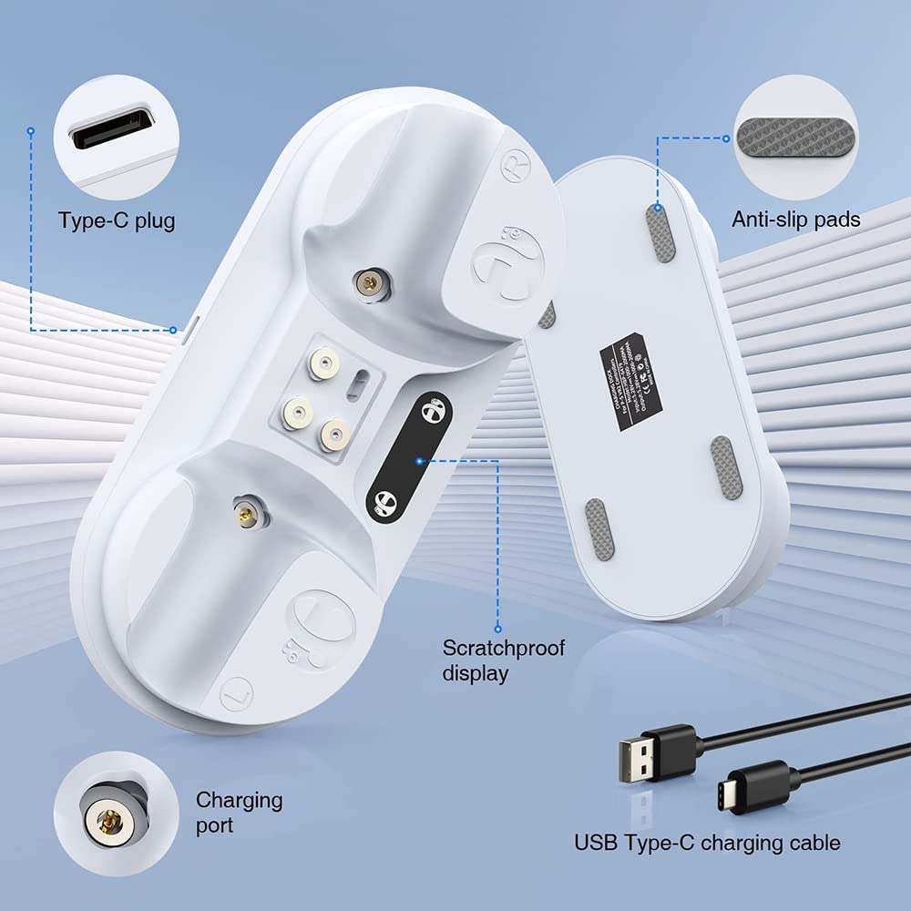 Station de Charge PSVR2,Base de Chargeur pour Manette PS VR2,avec Deux Ports De Charge Rapide,2 Interfaces Magnétiques,avec Voyant LED,pour Accessoires Contrôleur PS VR 2,Blanc