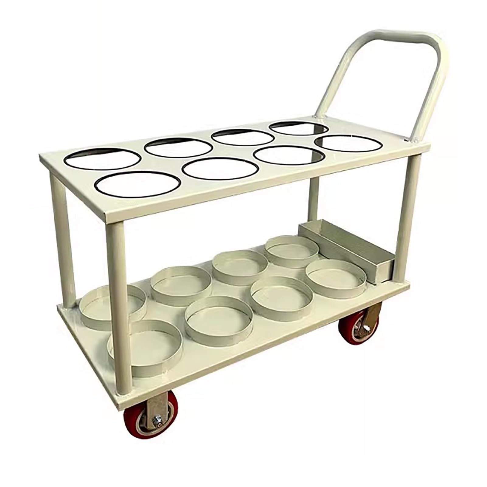 Gas cylinder trolley, Oxygen Tank Holder Heavy Duty Cart for Four Six Eight Tanks, Welding Mobility Trolley,Handcart(White,L)