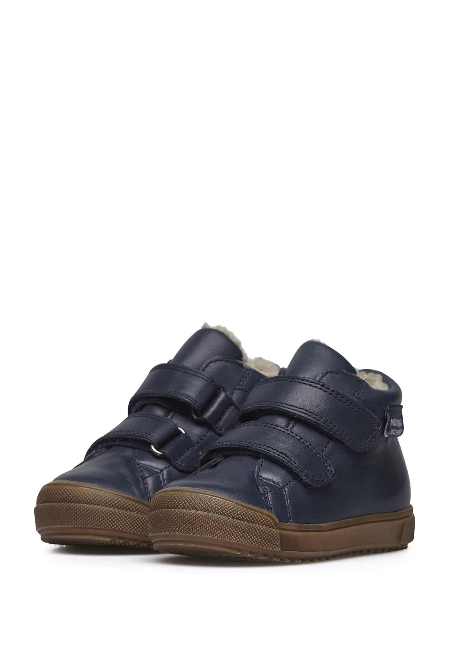 Naturino Scarponcini in Pelle con Fodera in Eco Shearling