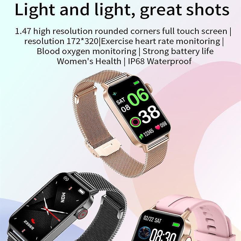 F45 Smartwatch für Damen, modisch, Sport, Fitness-Tracker, 3,7 cm, individuelles Gesicht, Damenarmband, Herzfrequenz, Blutdruck, Sauerstoff