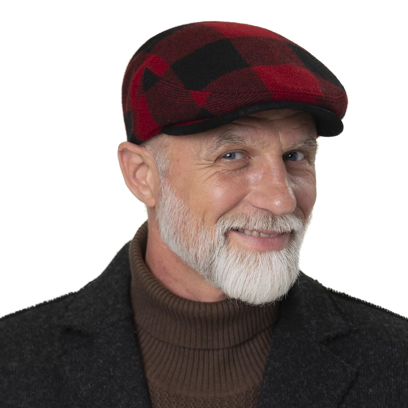 Lierys Check Driver Flat Cap Men Black-red 6 7/8